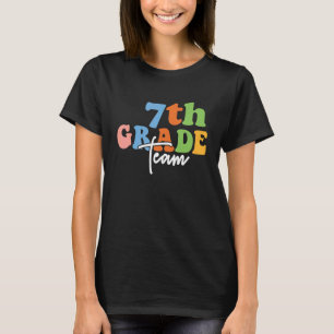 Camiseta Equipo de 7º grado Retro Groovy Mujeres feliz prim