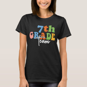 Camiseta Equipo de 7º grado Retro Groovy Mujeres feliz prim