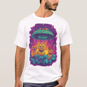 Camiseta Equipo de Abducción de Gatos Divertido Gato Alien