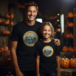 Camiseta equipo de acampada personalizado haciendo coincidi