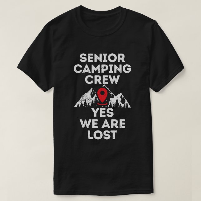 Camiseta Equipo de acampada superior perdido, textura grues (Diseño del anverso)