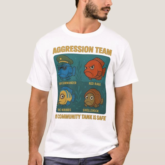 Camiseta Equipo de Agresión - Gracioso Cichlid Fish Tank (Anverso)