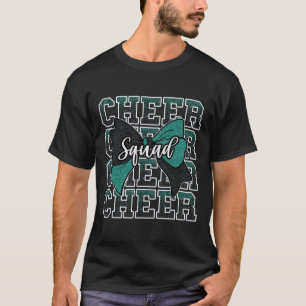 Camiseta Equipo de Animadoras Lazo Verde Negro Deporte Anim