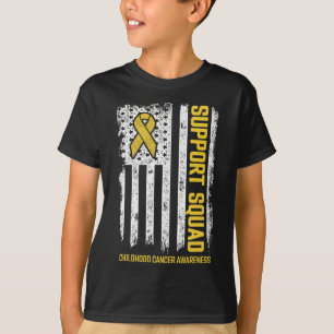 Camiseta Equipo de Apoyo al Cáncer Infantil Conciencia sobr
