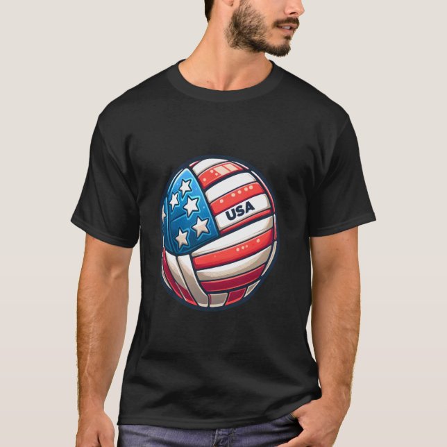 Camiseta Equipo de apoyo al voleibol Bandera USA Beach Amer (Anverso)