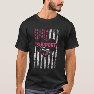 Camiseta Equipo de apoyo Bandera Americana K Cinta Cáncer d