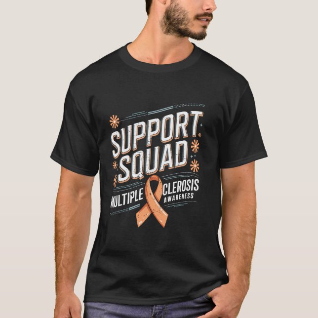 Camiseta Equipo de Apoyo Cinta Naranja Esclerosis Múltiple  (Anverso)