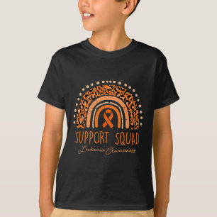 Camiseta Equipo de Apoyo Cinta Naranja Leucemia Cáncer de S