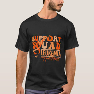 Camiseta Equipo de Apoyo Cinta Naranja Leucemia Cáncer de S