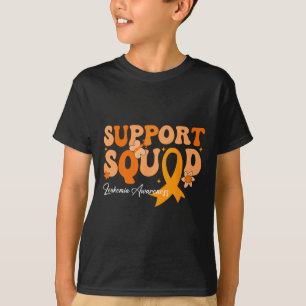 Camiseta Equipo de Apoyo Cinta Naranja Leucemia Cáncer de S