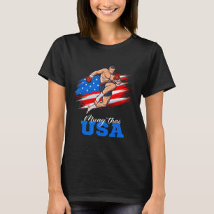 Camiseta Equipo de apoyo de Muay Thai Usa Bandera Americana