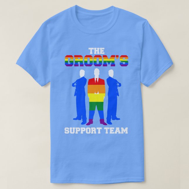 Camiseta Equipo de apoyo del novio gay para la despedida de (Diseño del anverso)