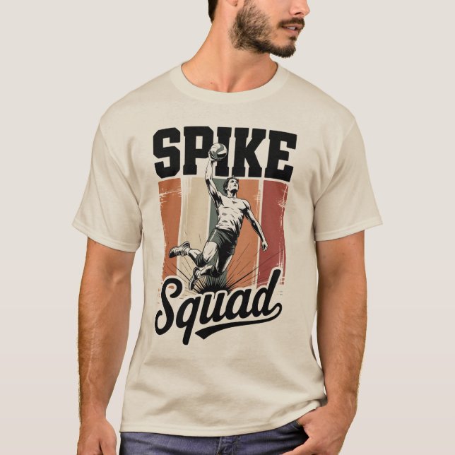 Camiseta Equipo de ataque de voleibol retro (Anverso)