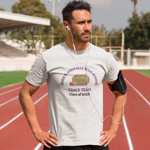 Camiseta Equipo de atletismo de pista morada personalizado