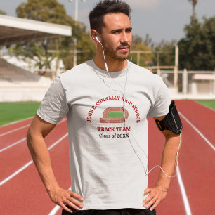 Camiseta Equipo de atletismo rojo personalizado para corred