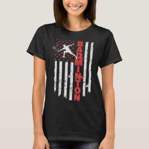 Camiseta Equipo de bádminton Bandera americana EE. UU. Bádm