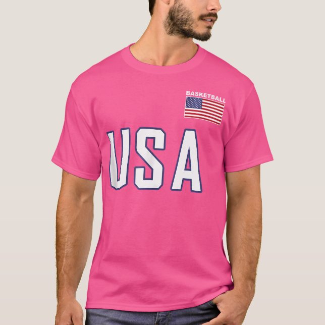Camiseta Equipo De Baloncesto Con Bandera De Eeuu Equipo De (Anverso)