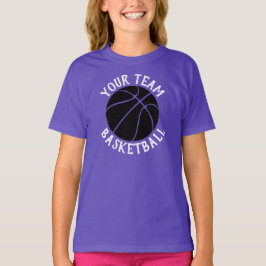 Camiseta Equipo de baloncesto negro, nombre del jugador y n
