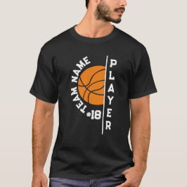 Camiseta Equipo de baloncesto, nombre del jugador y número 