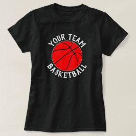 Camiseta Equipo de baloncesto rojo, nombre del jugador y nú