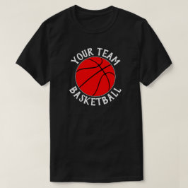 Camiseta Equipo de baloncesto rojo, nombre del jugador y nú