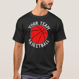Camiseta Equipo de baloncesto rojo, nombre del jugador y nú
