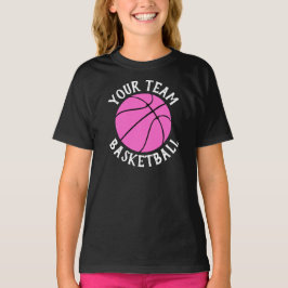 Camiseta Equipo de baloncesto rosado, nombre y número del j