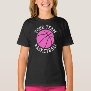 Camiseta Equipo de baloncesto rosado, nombre y número del j