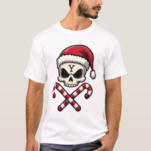 Camiseta Equipo de bastón de caramelo calavera Navidad 2025