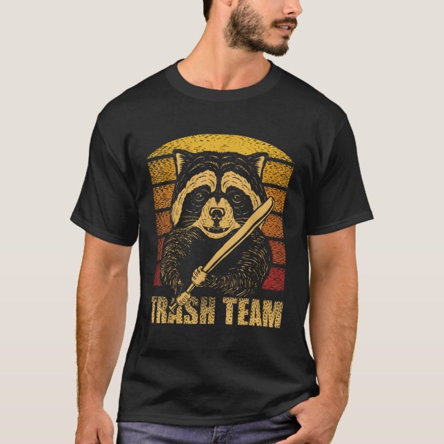 Camiseta Equipo de basura Pandas Raccoon (Anverso)