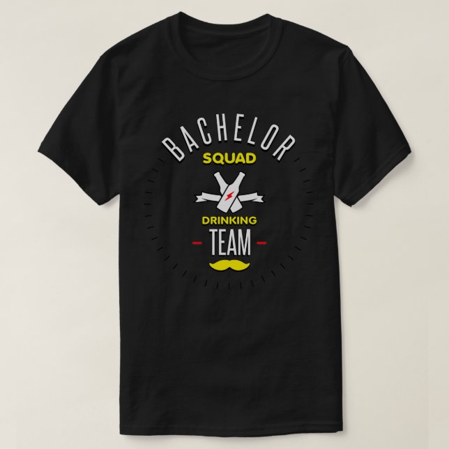 Camiseta Equipo de bebedores de soltero (Diseño del anverso)