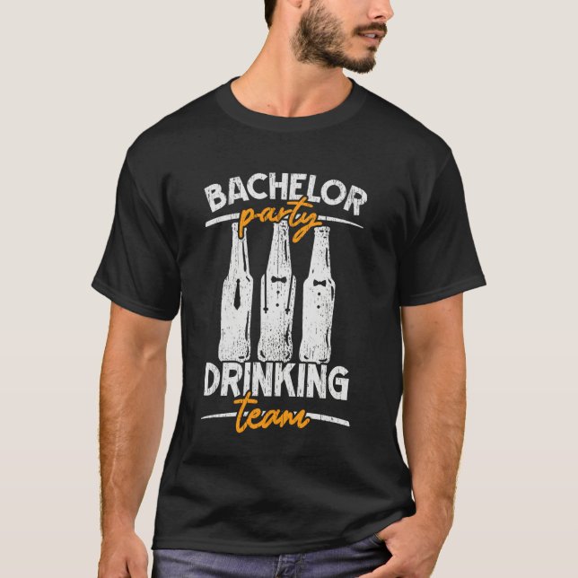 Camiseta Equipo de bebedores soltero fiesta Groomsquad Groo (Anverso)