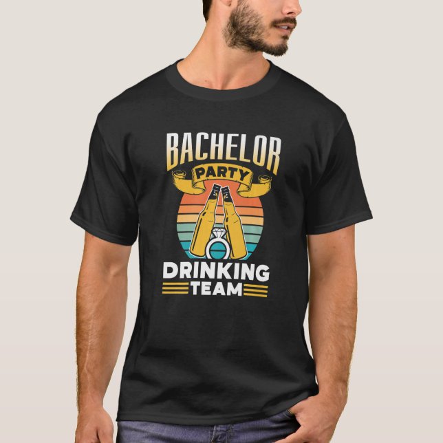 Camiseta Equipo de Bebida de Despedida de Soltero Novio Nov (Anverso)