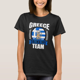 Camiseta Equipo de Bebida de Grecia Bandera Griega Fiesta d