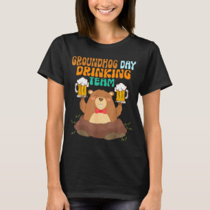 Camiseta Equipo de bebida del día de la marmota divertido