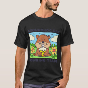 Camiseta Equipo de Bebida del Día de la Marmota Hombres Div