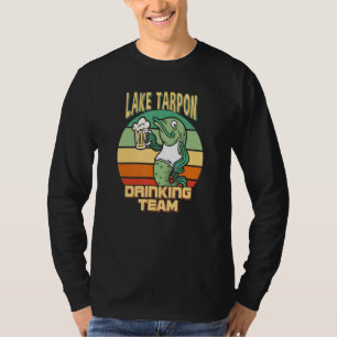 Camiseta Equipo de Bebida del Lago Tarpon Pez Divertido Cer