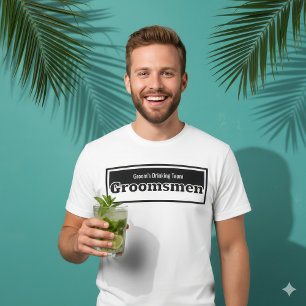 Camiseta Equipo de Bebida del Novio Amigos Divertidos del N