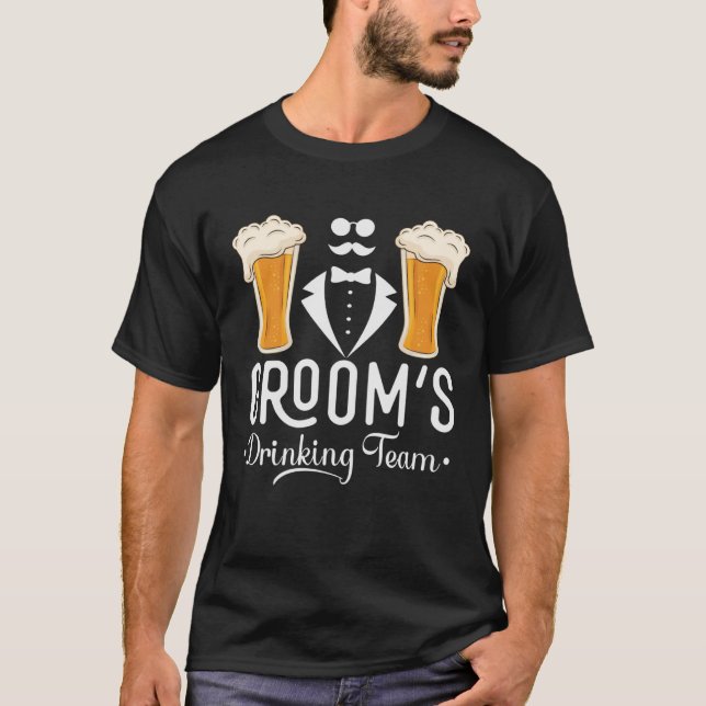 Camiseta Equipo de Bebida del Novio Fiesta de Despedida de  (Anverso)