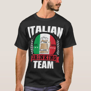 Camiseta Equipo de Bebida Italiano Regalo de Bandera de Ita