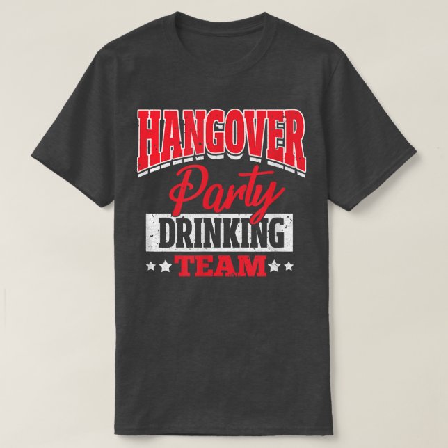 Camiseta Equipo de Bebida para Fiesta de Resaca de Soltero  (Diseño del anverso)