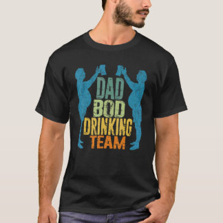 Camiseta Equipo de Bebida Retro Papá Cuerpo, Papá Divertido