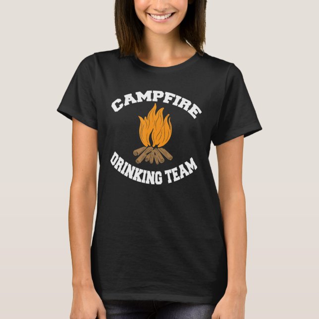 Camiseta Equipo de Bebidas Campfire Senderismo Bushcraft (Anverso)