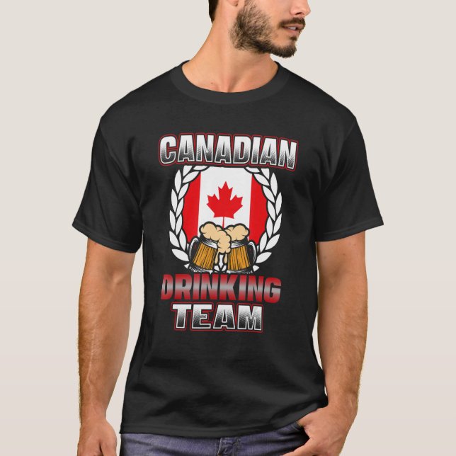 Camiseta Equipo de bebidas canadiense Fiesta de cerveza Can (Anverso)