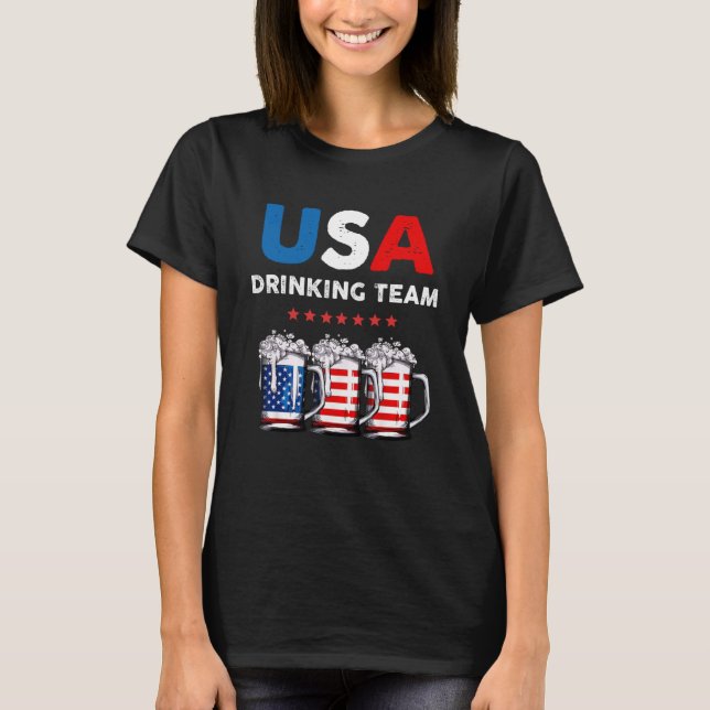 Camiseta Equipo de bebidas de EE.UU. Gracioso Beer Lover Gi (Anverso)