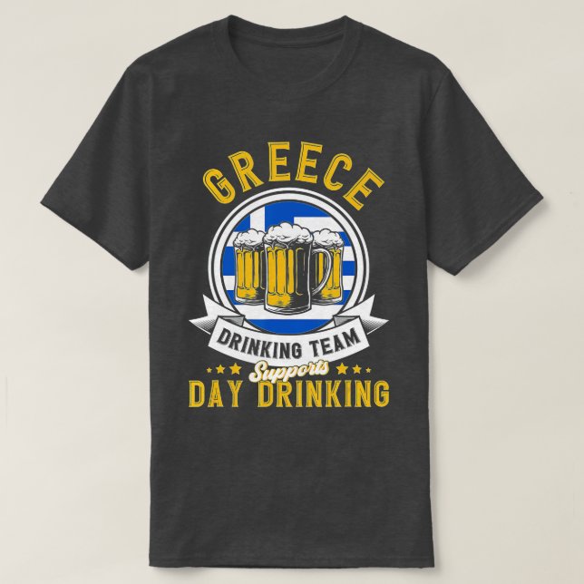 Camiseta Equipo de bebidas de Grecia apoya la bebida diaria (Diseño del anverso)