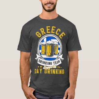 Camiseta Equipo de bebidas de Grecia apoya la bebida diaria