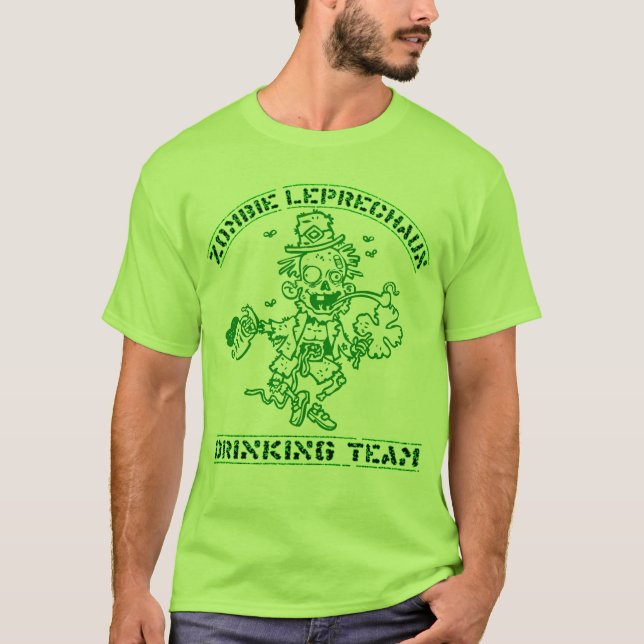 Camiseta Equipo de Bebidas de Zombie Leprechaun (Anverso)