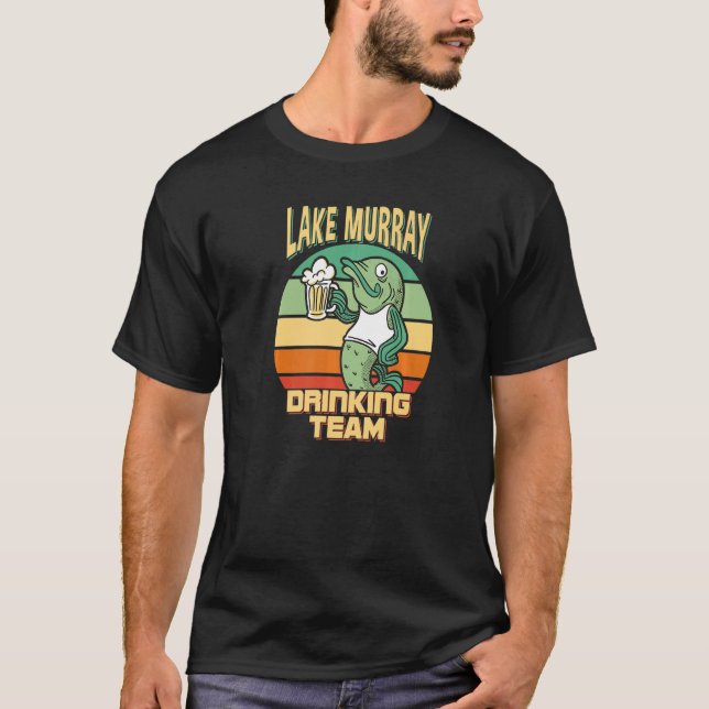 Camiseta Equipo de Bebidas del Lago Murray Funny Fish Beer  (Anverso)