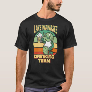 Camiseta Equipo De Bebidas Del Lago Wawasee Funny Fish Beer